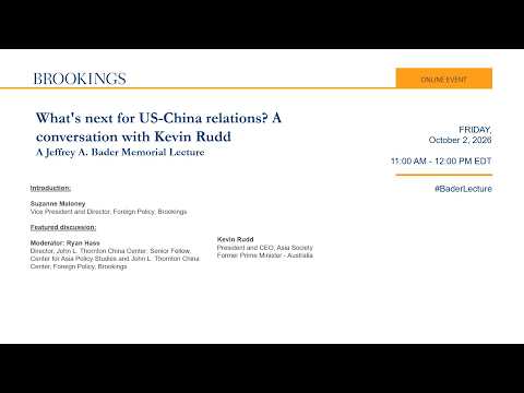 What’s next for US-China relations? A conversation with Kevin Rudd
