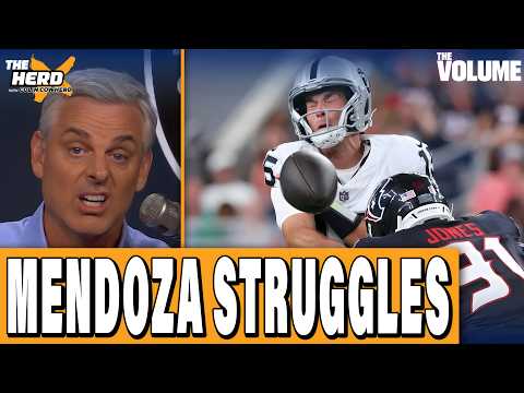 Raiders-Texans REACTION: Are Mendoza’s STRUGGLES reason for concern? | Colin Cowherd: HERD NFL