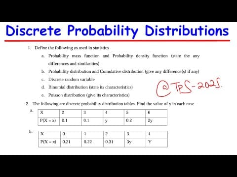 Discrete Probability Distributions Tutorial Sheet - STEP BY STEP SOLUTIONS